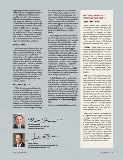 President Forrest's Priorities for 2013-14